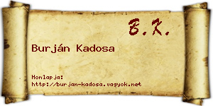 Burján Kadosa névjegykártya